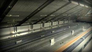 Bottom chamber of a Pyramax TrueFlat convection reflow oven.